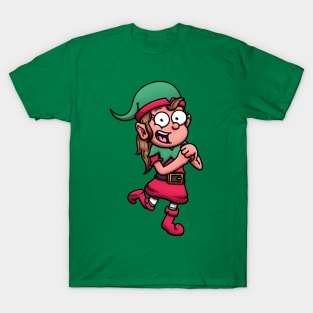 Cute Christmas Elf Girl T-Shirt